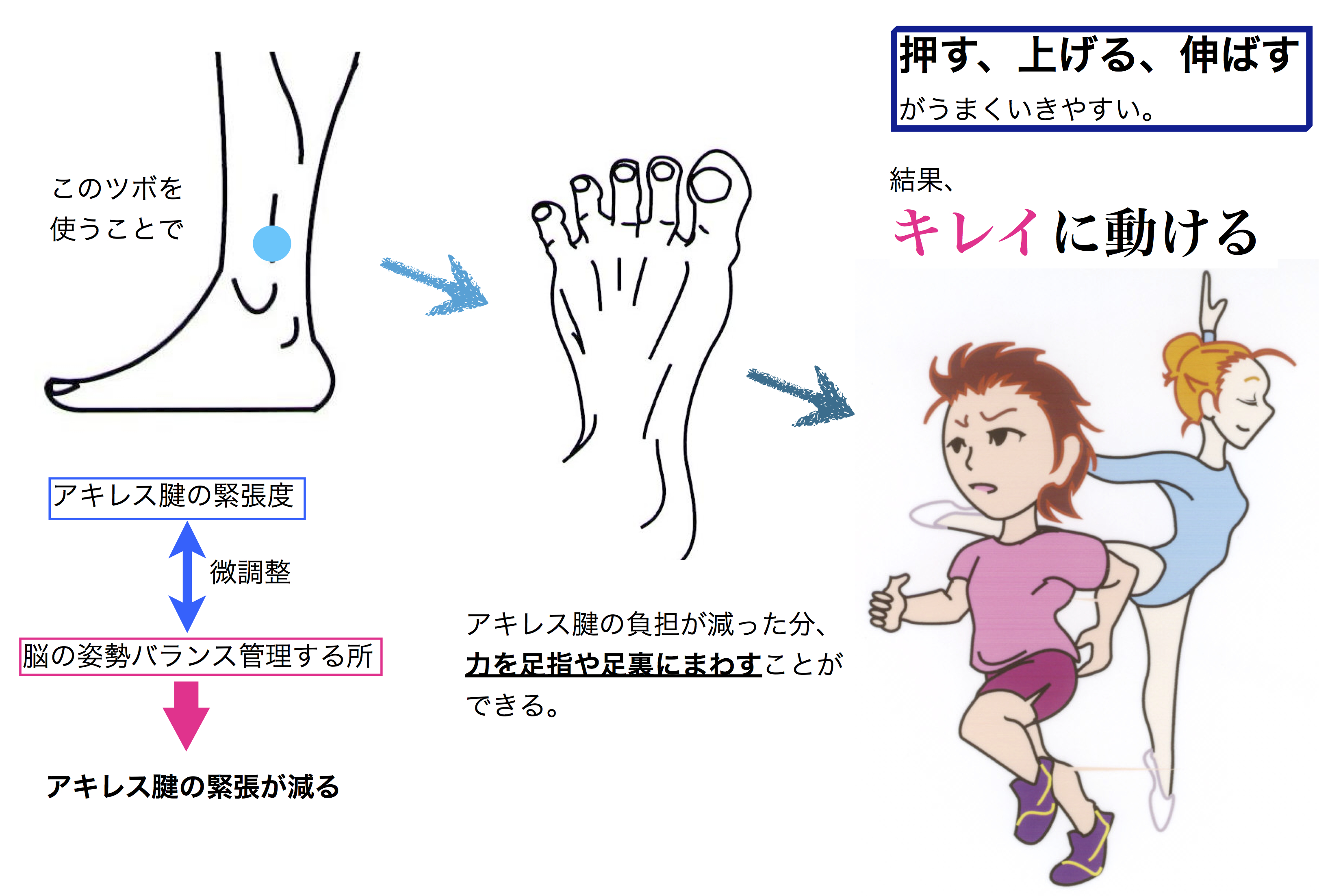 バレエの 床を押す 動きをサポート ふくらはぎを余分に使わなくします バレエダンサーさんの治療院