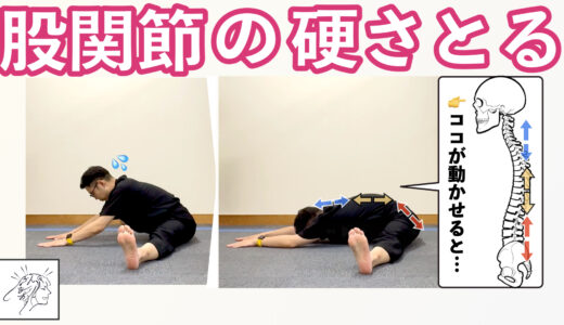 【股関節が硬い】意外な原因と寝ながらできるセルフケア｜背骨の柔軟性で開脚前屈しやすく